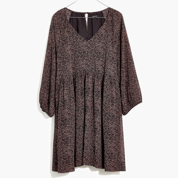 Madewell Crinkle Georgette V-Neck Babydoll Dress in Brushed Texture - Picture 4 of 16